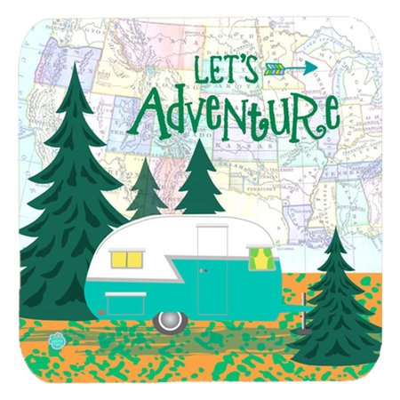 CAROLINES TREASURES Lets Adventure Glamping Trailer Foam Coasters- Set of 4 VHA3003FC